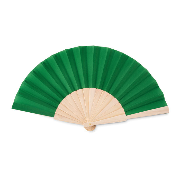 Waaier hout/polyester Fanny Wood in groen