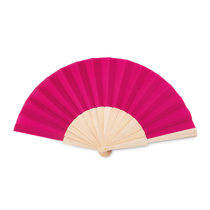 Waaier hout/polyester Fanny Wood in fuchsia