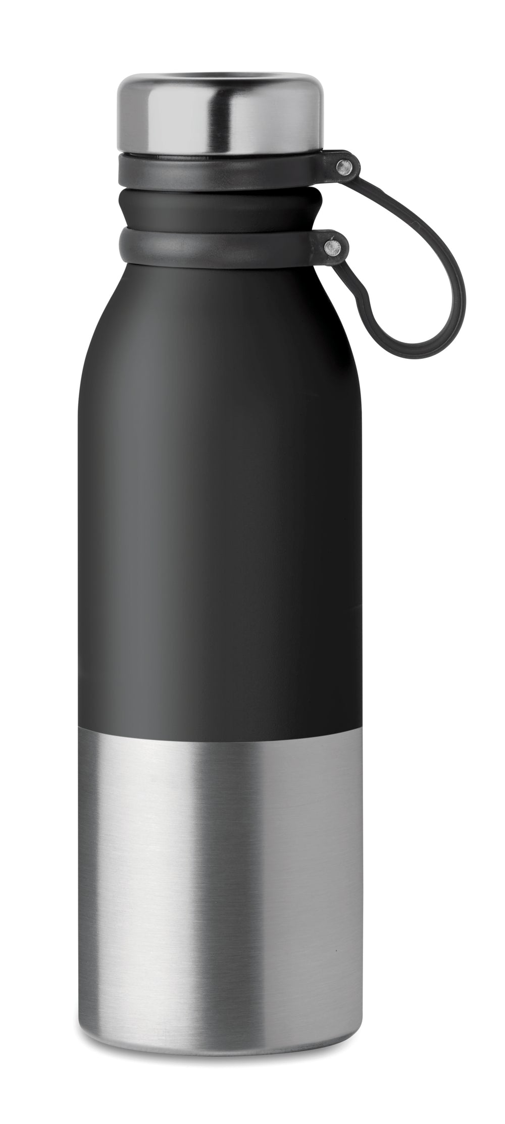 Dubbelwandige drinkfles 600 ml Iceland in zwart
