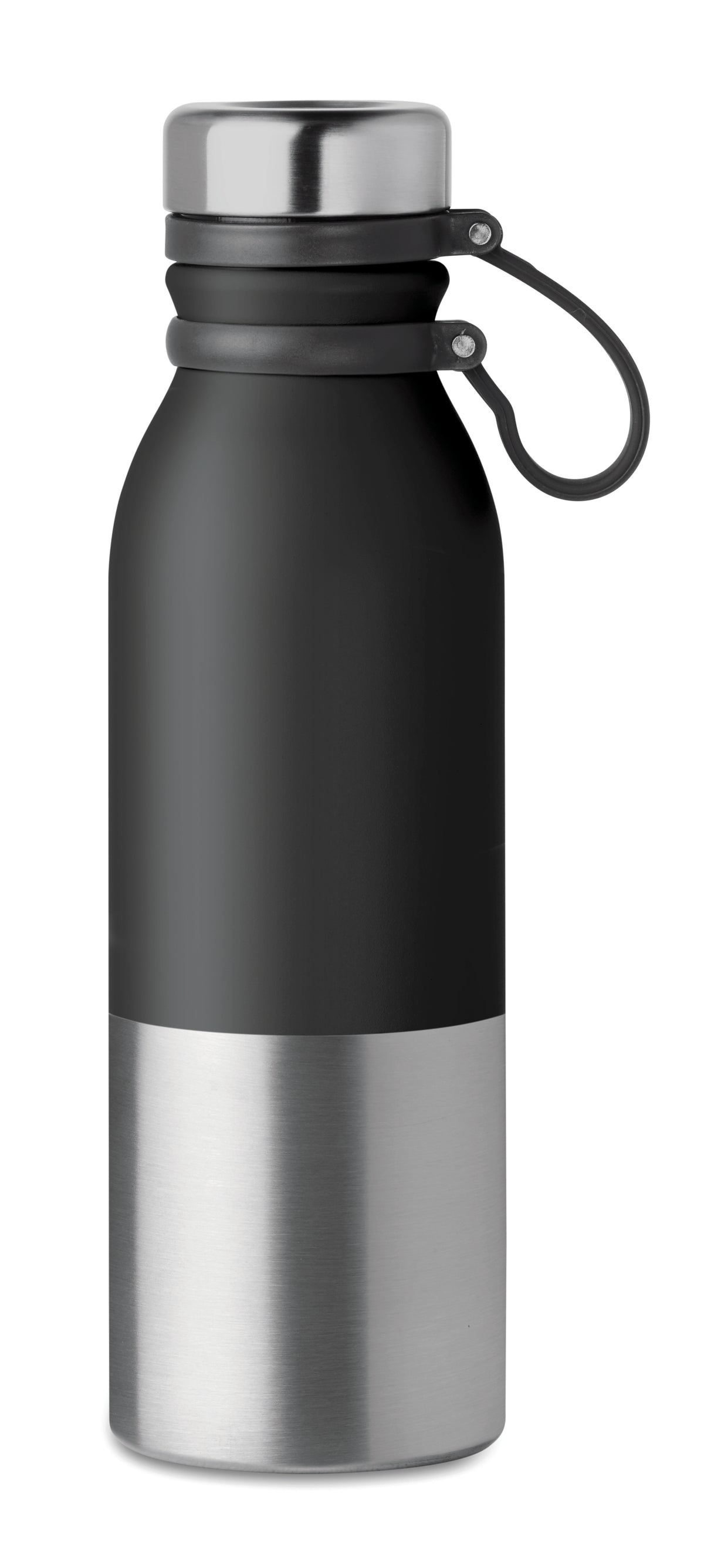 Dubbelwandige drinkfles 600 ml Iceland in zwart