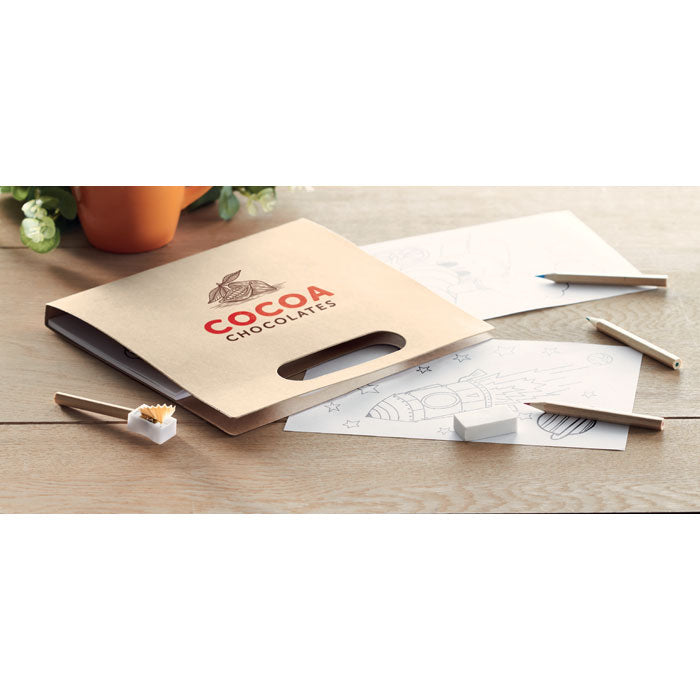 Kleurset met 6 potloden Folder2 Go met een bedrukking als voorbeeld