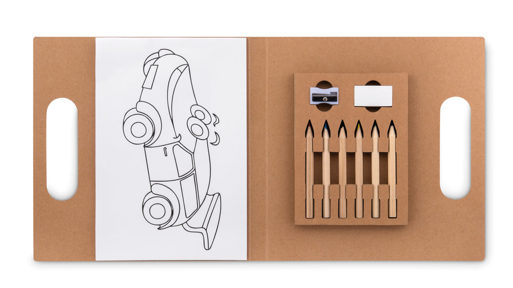 Kleurset met 6 potloden Folder2 Go in beige