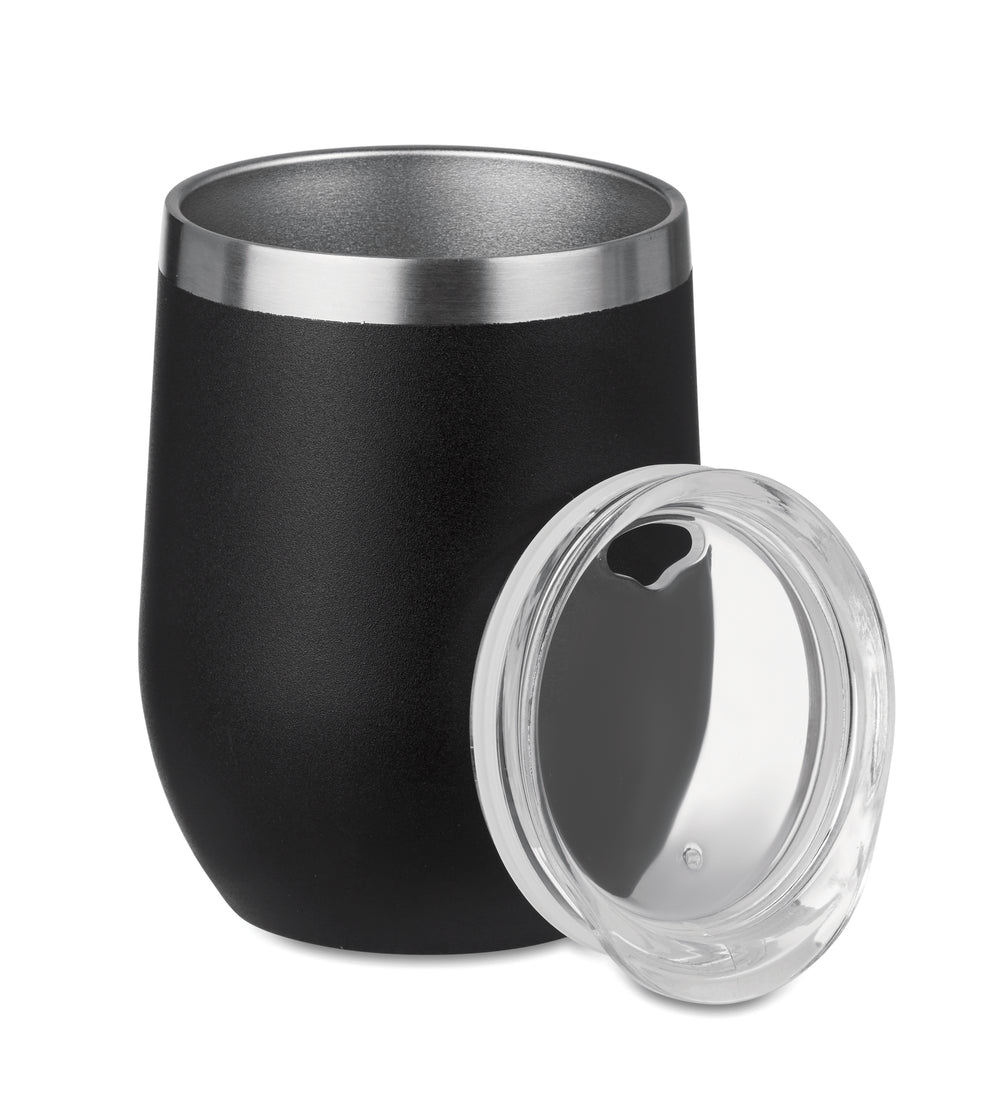 Dubbelwandige beker 300 ml Chin Chin in zwart