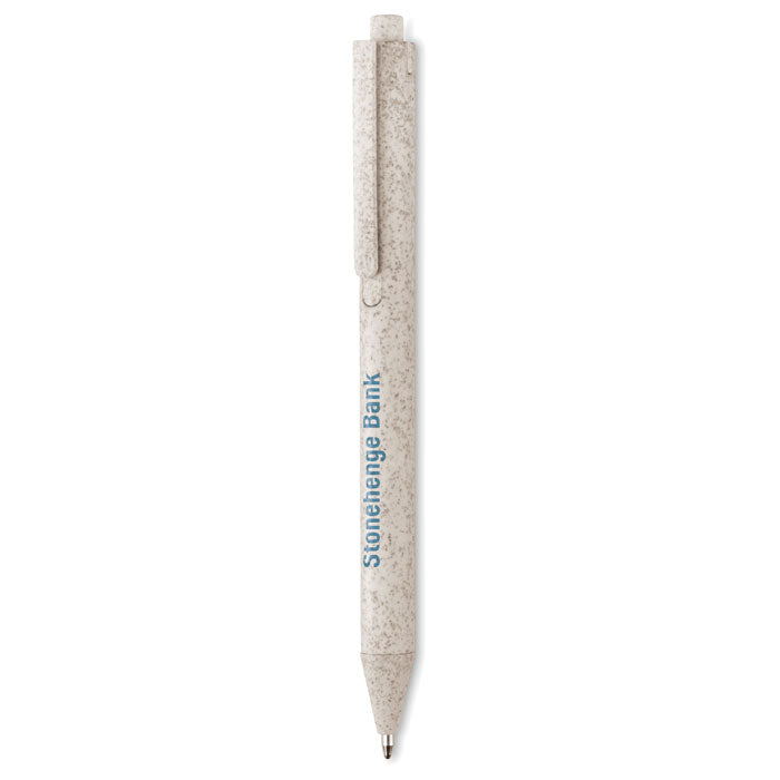 Balpen van tarwe/stro Pecas met een bedrukking als voorbeeld