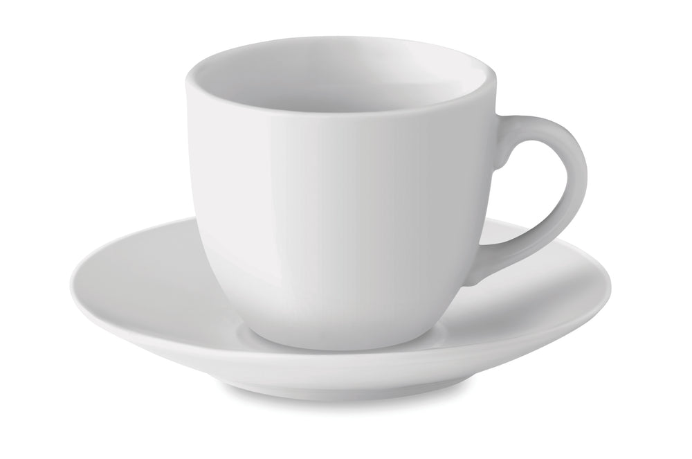 Kop en schotel 80 ml Espresso in wit