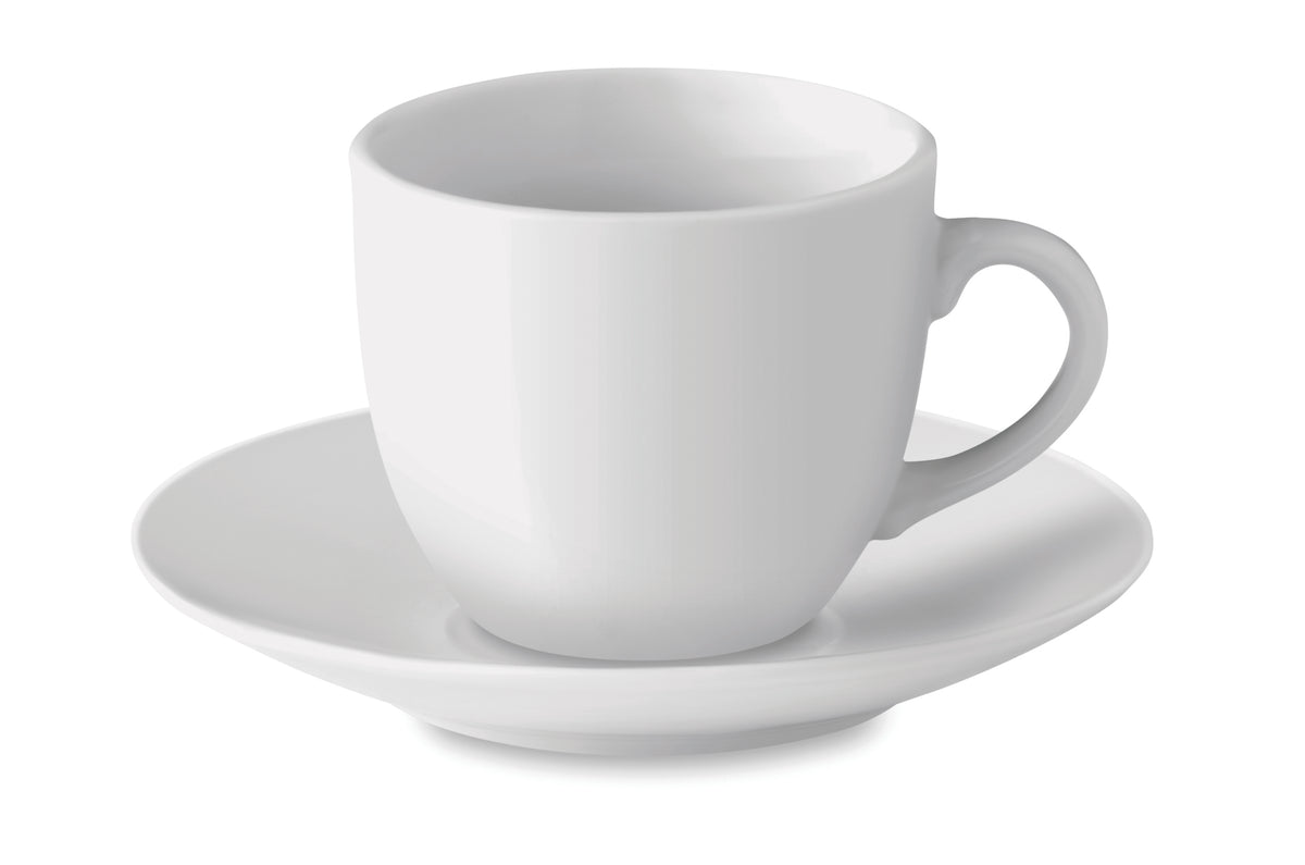 Kop en schotel 80 ml Espresso in wit