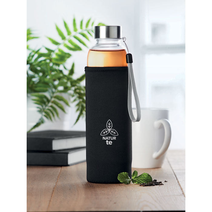 Drinkfles van glas Utah Tea met een bedrukking als voorbeeld