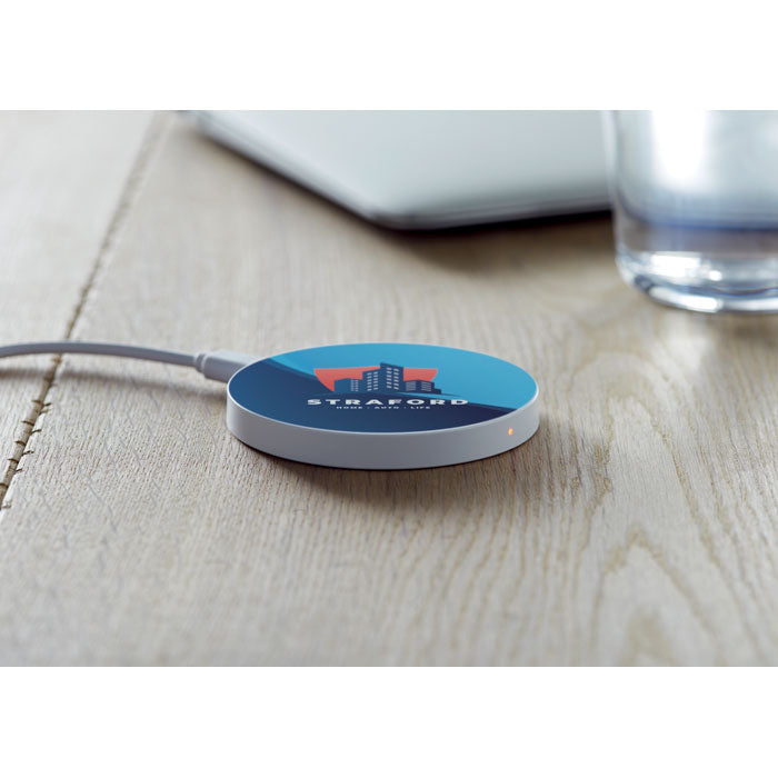Draadloze oplader Flake Charger met een bedrukking als voorbeeld