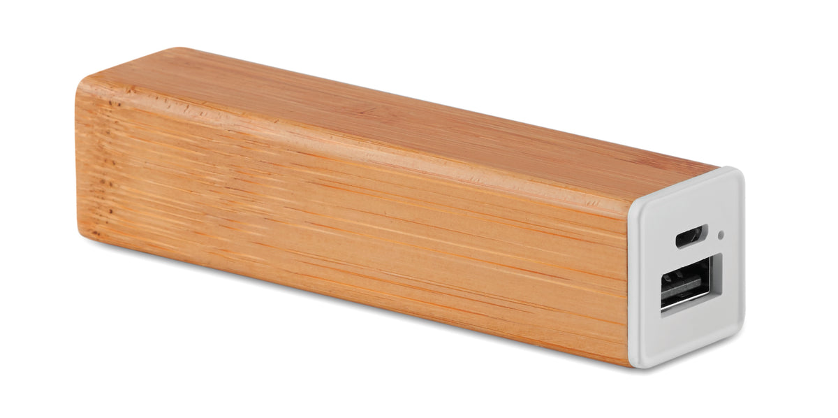 2200 mAh Bamboe powerbank Powerbam in hout