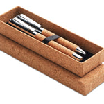 Schrijfset in kurk giftbox Quercus in hout