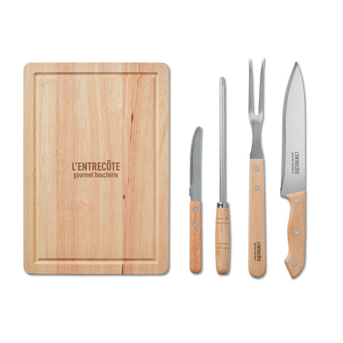 4-Delige BBQ accessoire set Grille met een bedrukking als voorbeeld