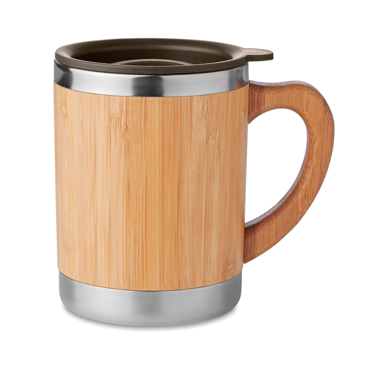 Dubbelwandige drinkbeker 300 ml Mokka in hout