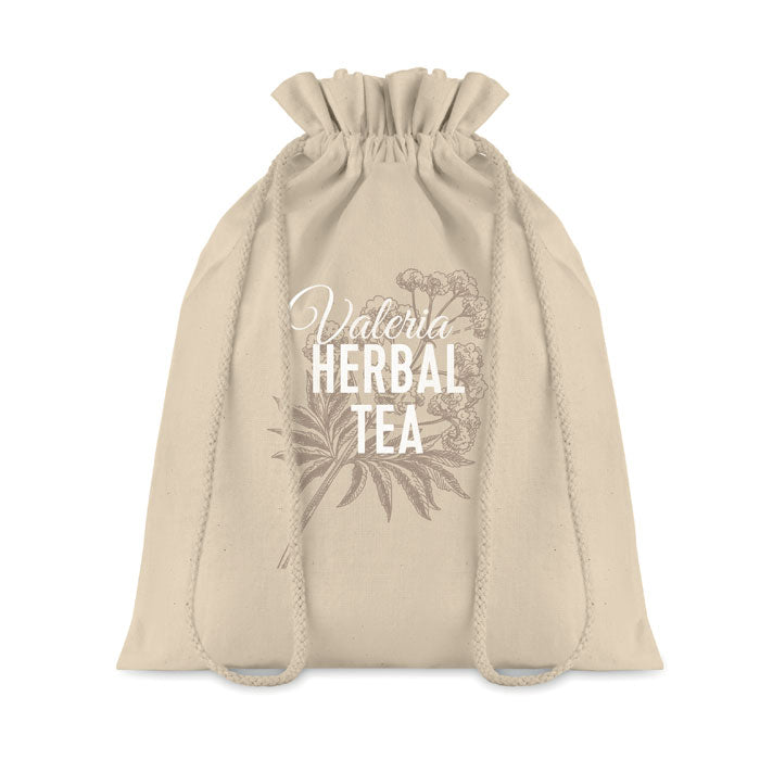 Katoenen geschenkzakje medium Taske Medium met een bedrukking als voorbeeld