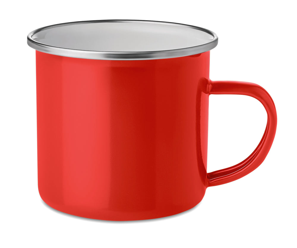 Metalen mok emaille coating Plateado in rood