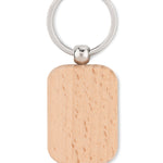 Houten sleutelhanger rechthoek Poty Wood in hout
