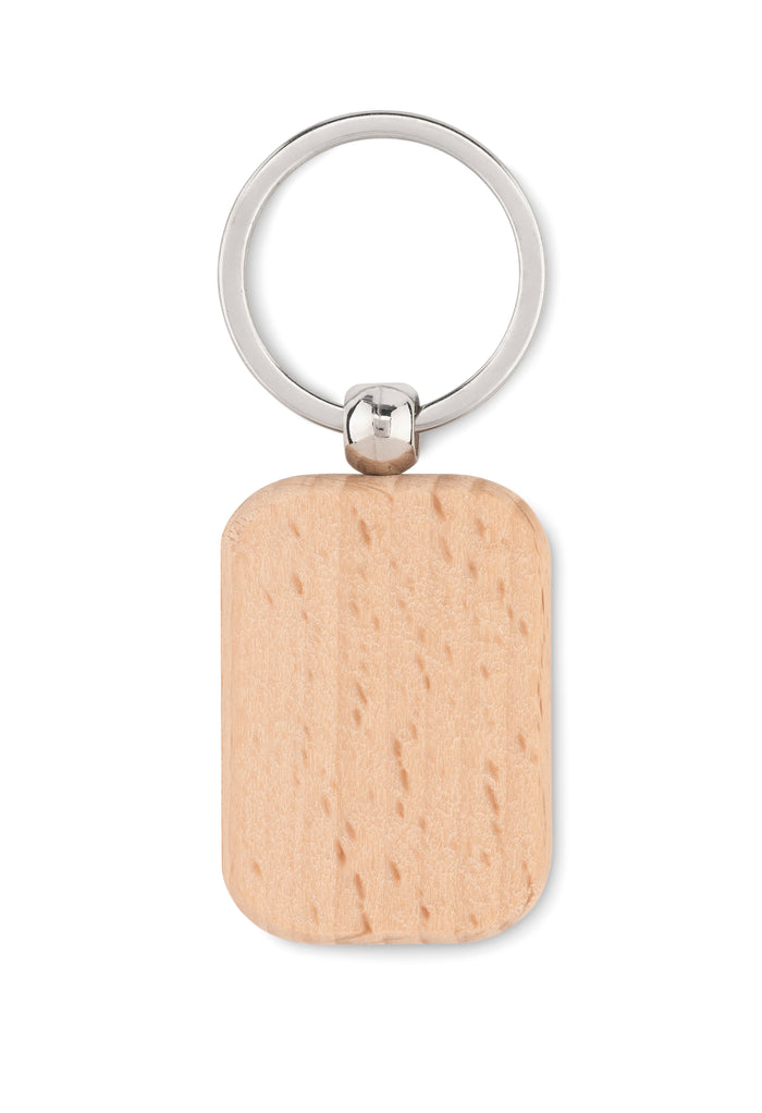 Houten sleutelhanger rechthoek bedrukken – Poty Wood