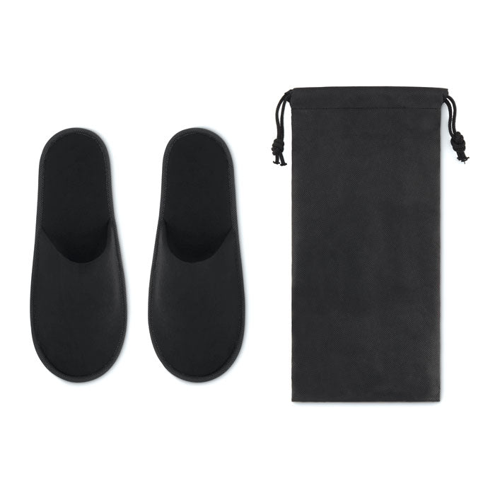 Hotelslippers in pouch Flip Flap in zwart