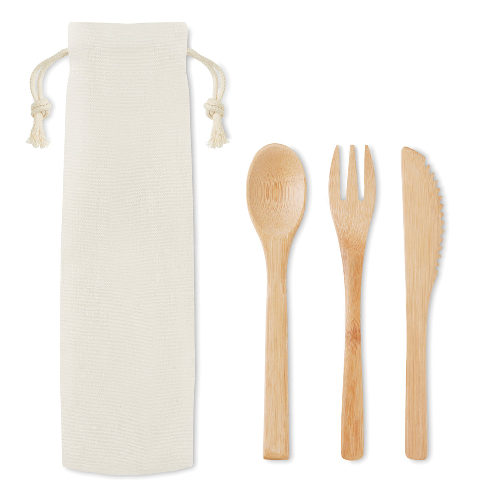 Bamboe bestekset Setboo in beige
