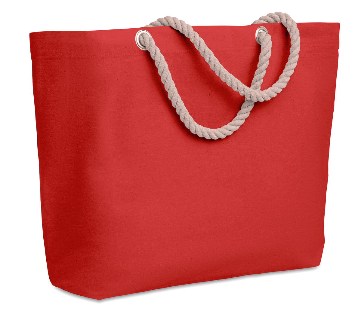 Strandtas met touw handvatten Menorca in rood