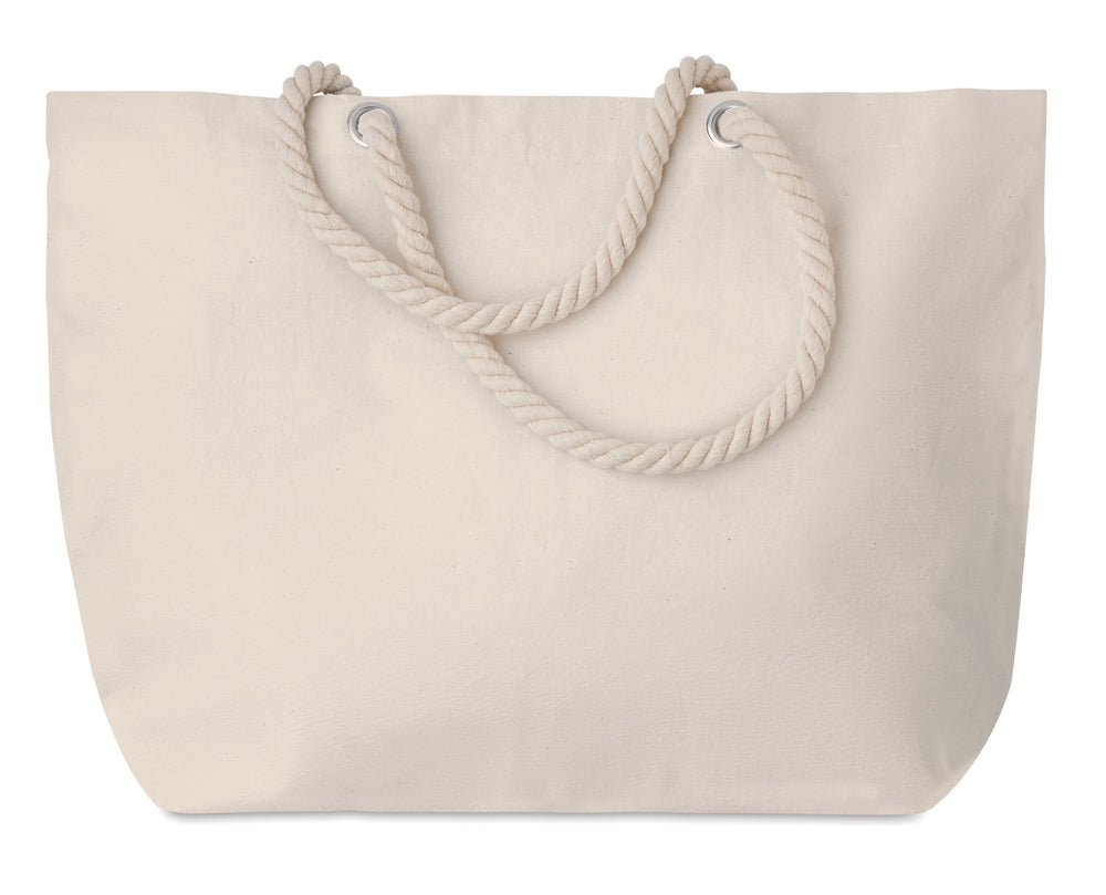 Strandtas met touw handvatten Menorca in beige