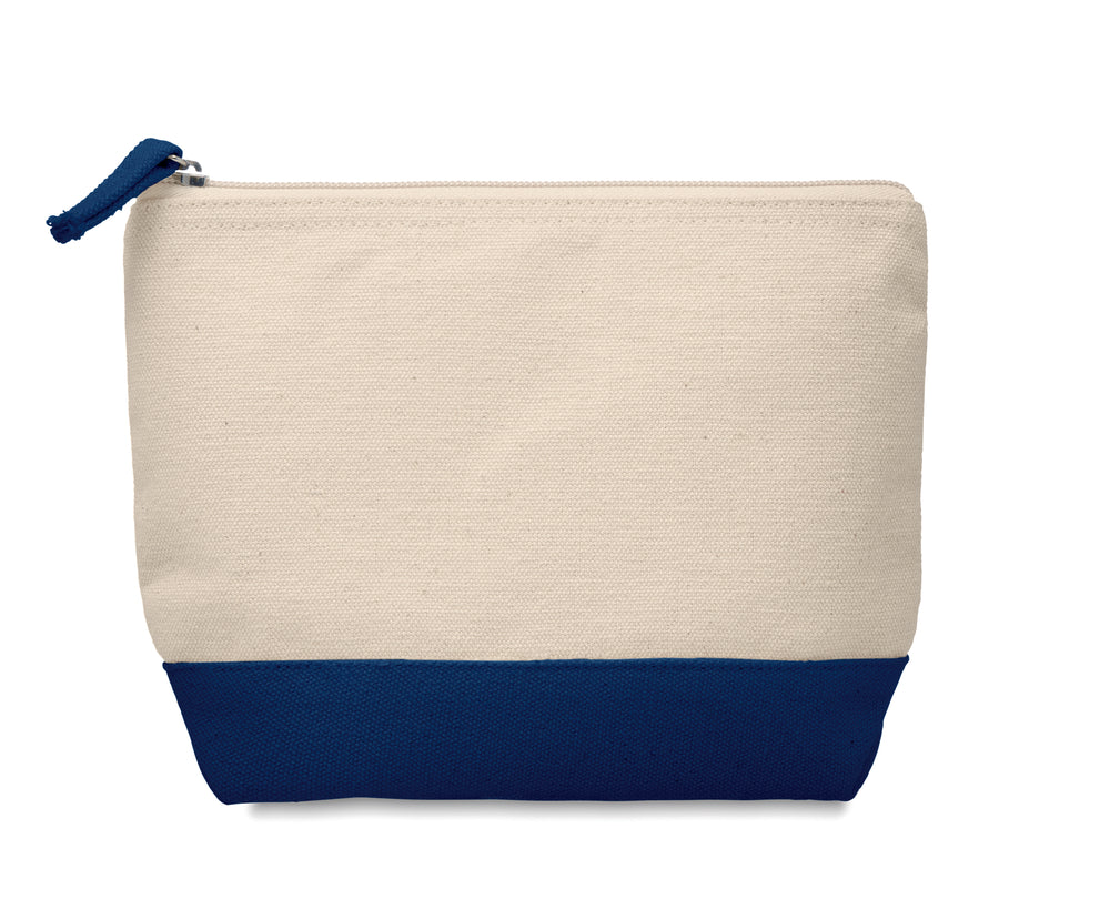 2-Kleurige katoenen toilettas Kleuren in blauw