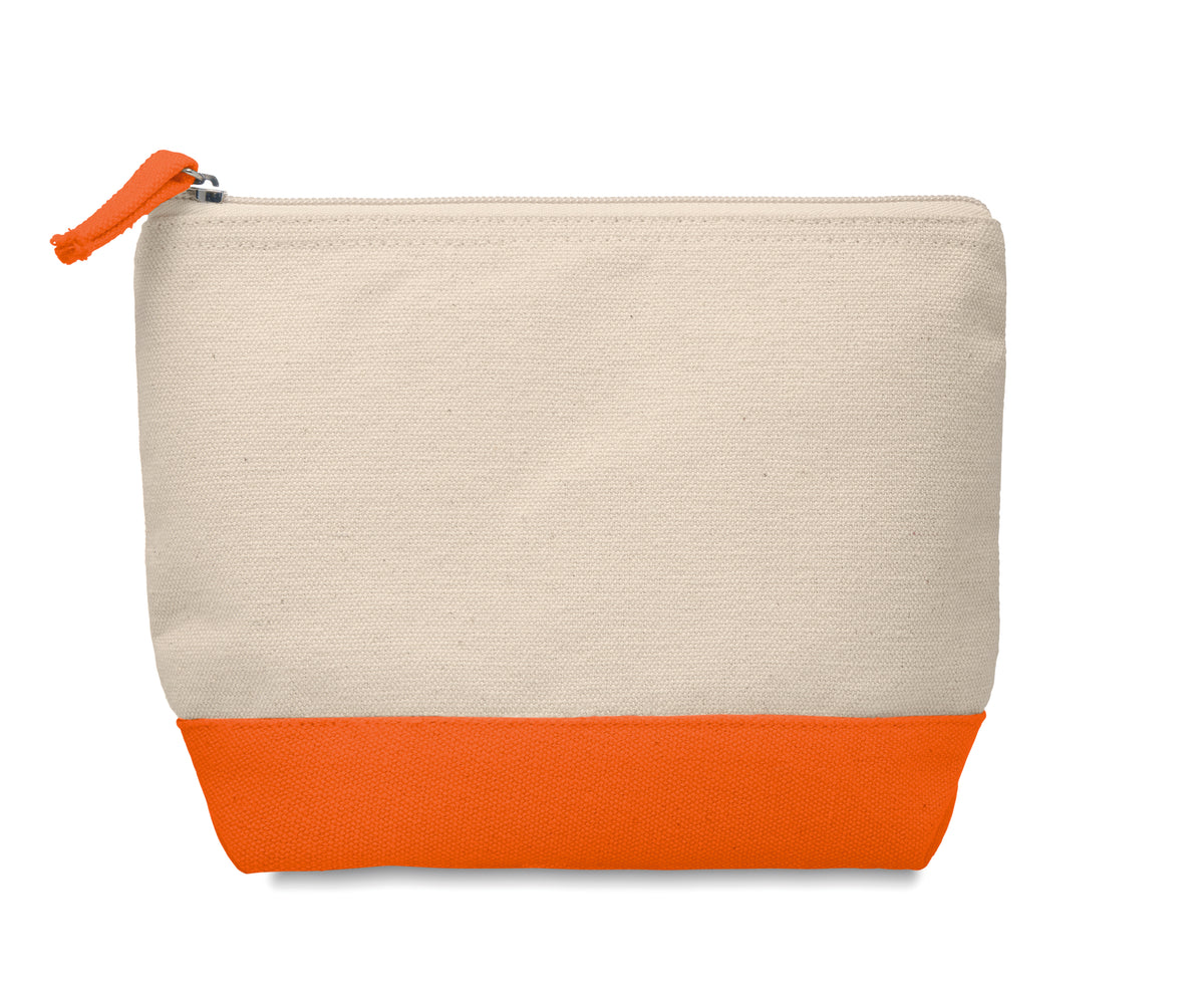 2-Kleurige katoenen toilettas Kleuren in oranje
