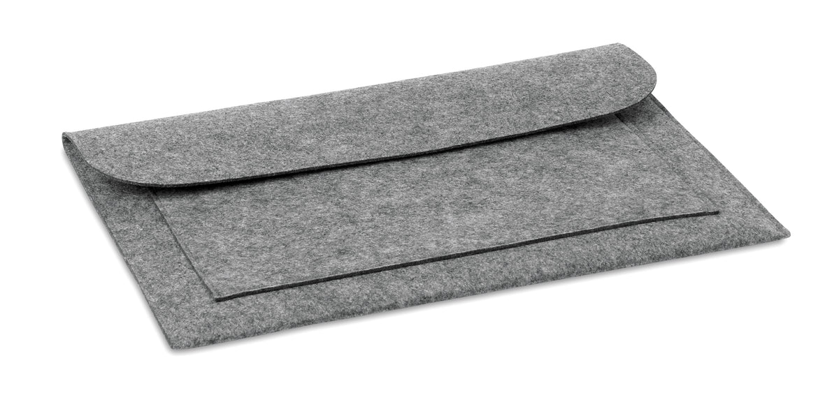 Vilten laptophoes Pouchlo in grijs