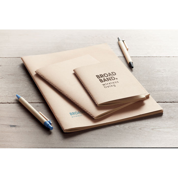 A6 schrift met karton omslag Mini Paper Book met een bedrukking als voorbeeld