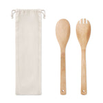 Bamboe saladebestek Mayen Set in beige