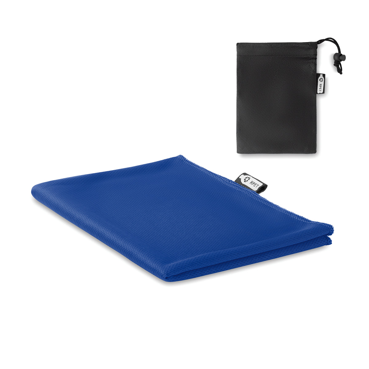 RPET sporthanddoek in zakje Tuko Rpet in royal blauw