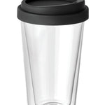 Dubbelwandig glas met deksel Bielo Tumbler in zwart