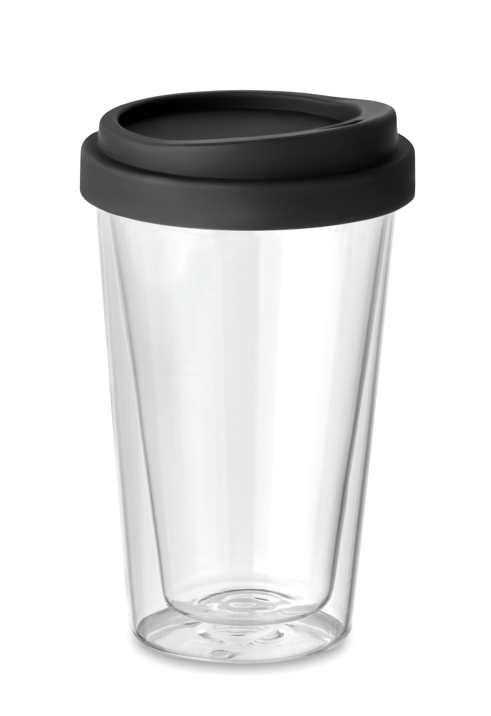 Dubbelwandig glas met deksel Bielo Tumbler in zwart