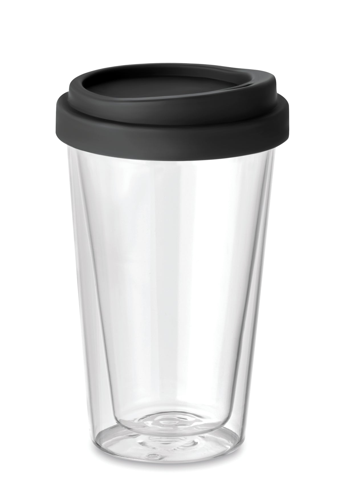 Dubbelwandig glas met deksel Bielo Tumbler in zwart