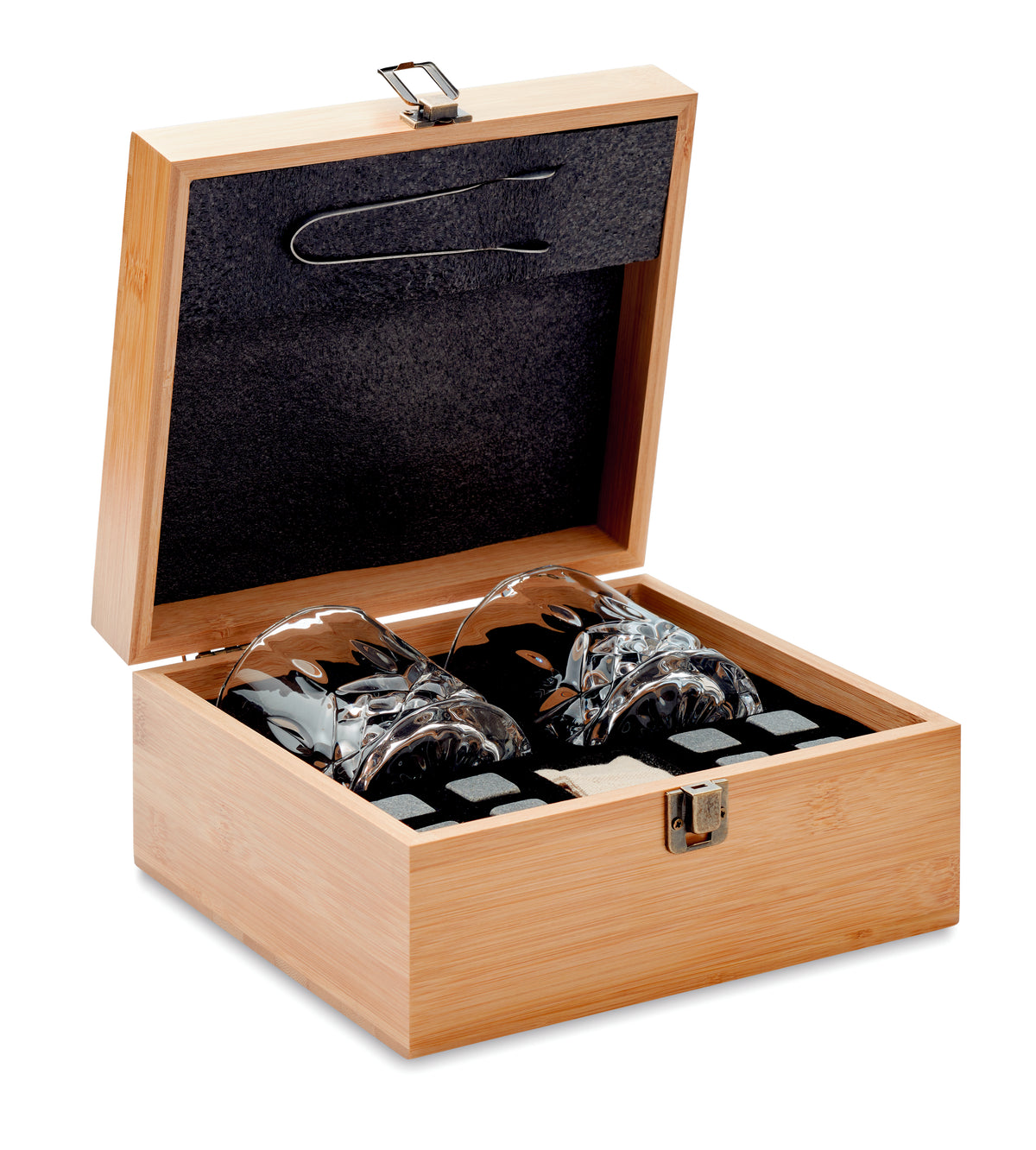 Luxe whiskey set in bamboe box Inverness in hout