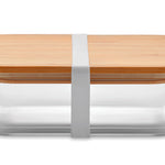 Glazen lunchbox bamboe deksel Tundra Lunchbox in transparant