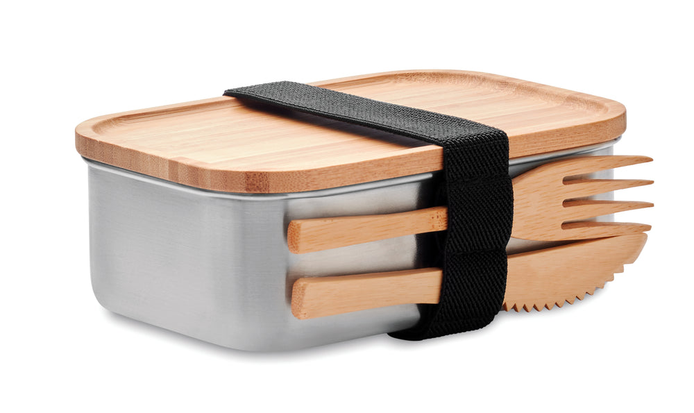 RVS Lunchbox 600 ml Savanna in hout