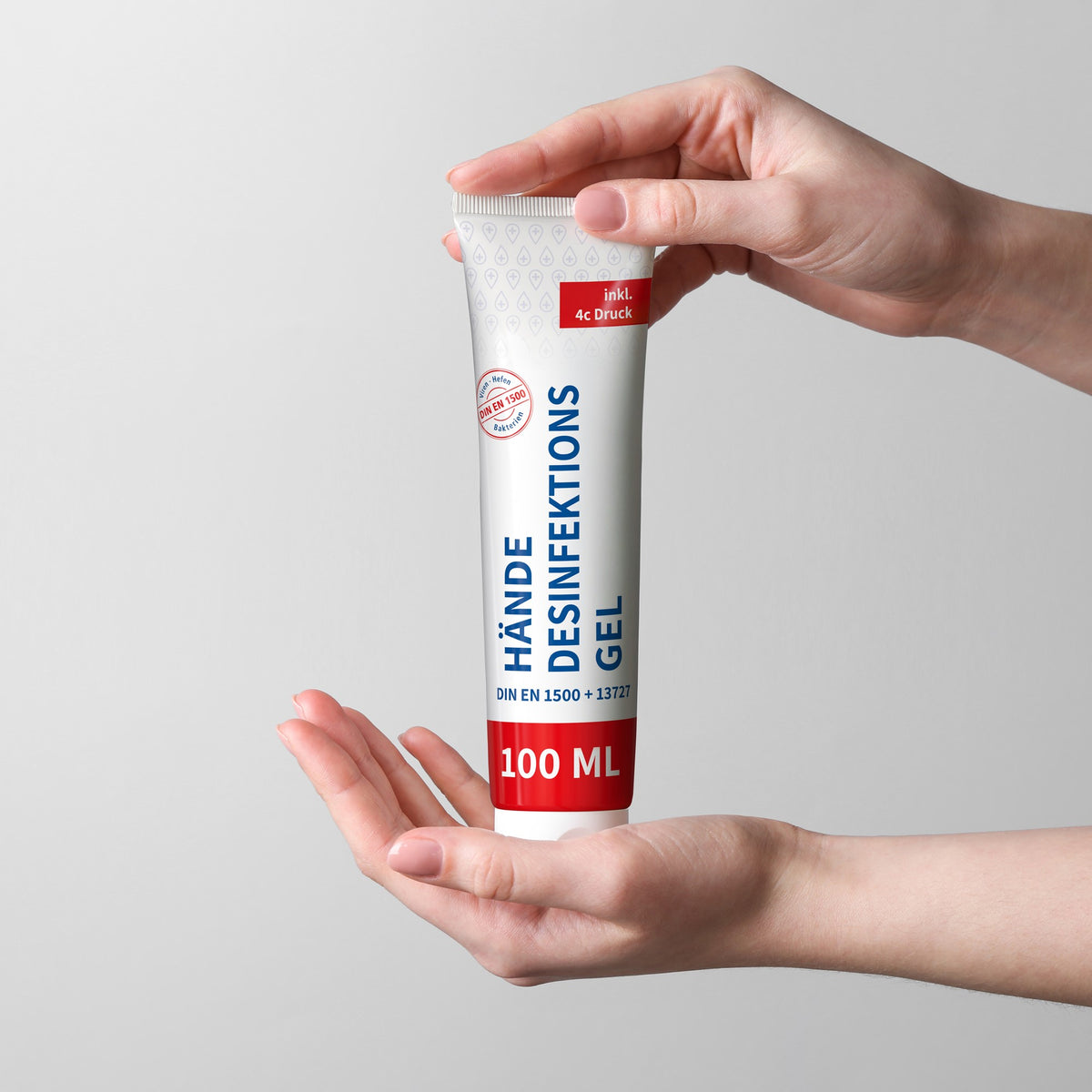 Sfeerbeeld van desinfectiegel in tube van 100 ml