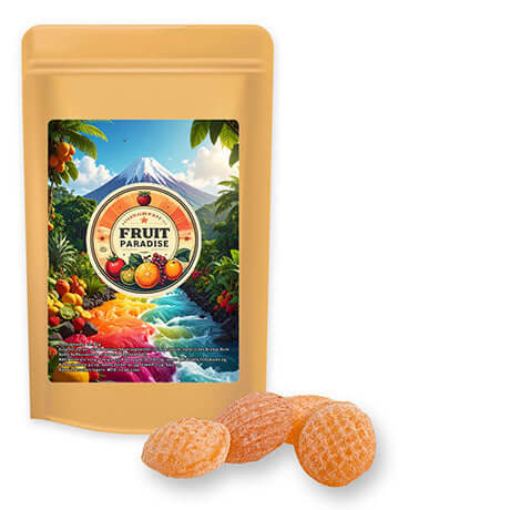 Multivitaminesnoepjes (80 gram) in bruine stazak met etiket