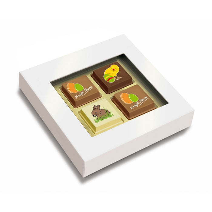 Paaspralines met logobedrukking