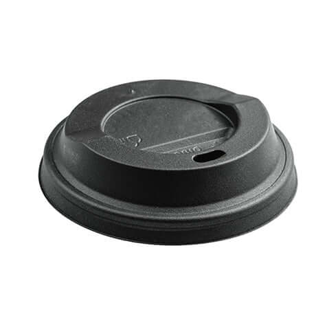 Verpackung, ca. 1g, PE Deckel für Becher schwarz 80mm bedrukken – promotionele snack