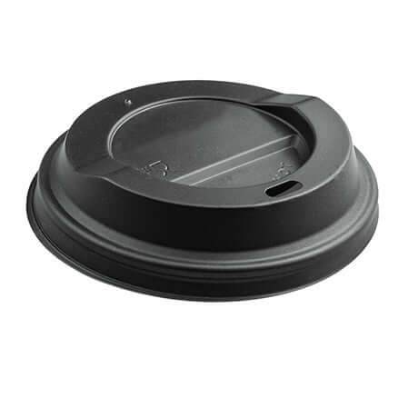 Verpackung, ca. 1g, PE Deckel für Becher schwarz 90mm bedrukken – promotionele snack