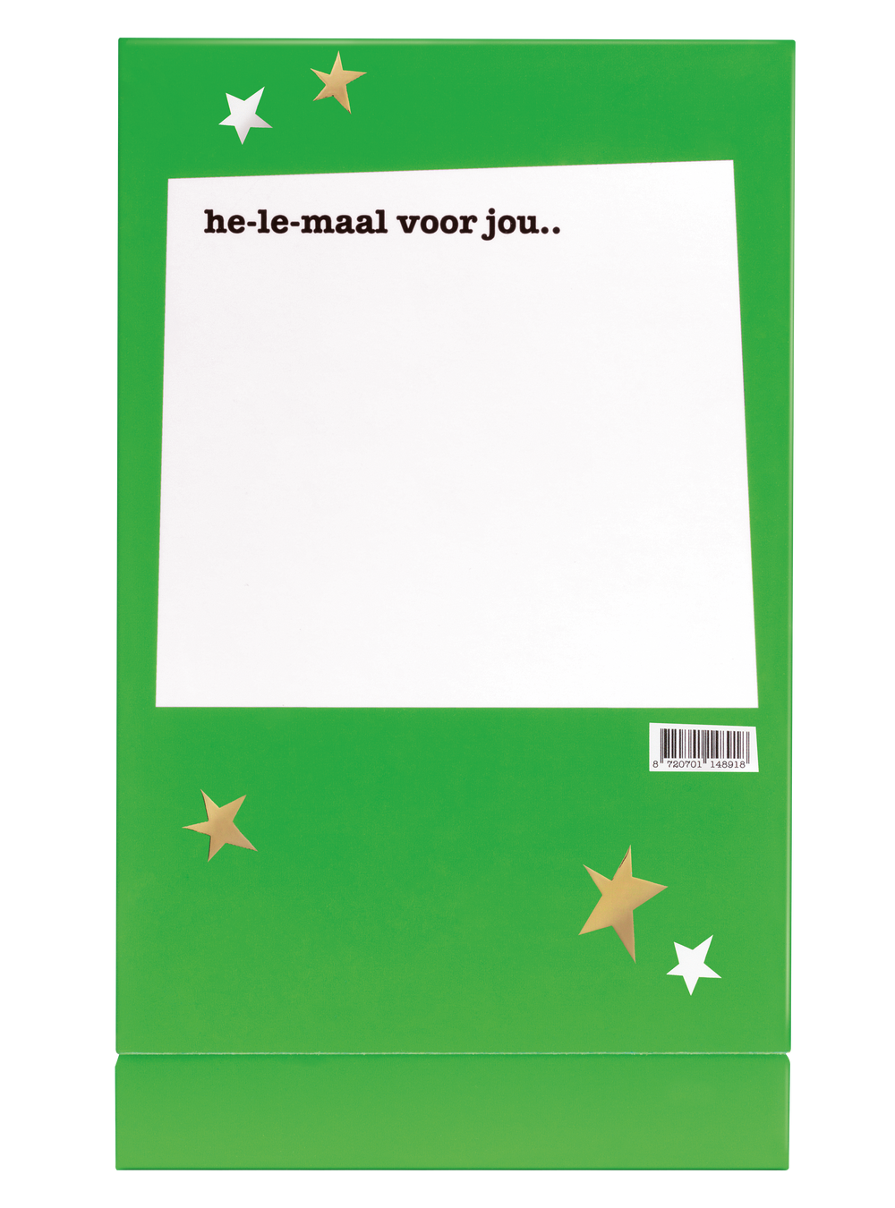 Achterkant van de verpakking van Tony's Chocolonely proeverijtje Kerstboom