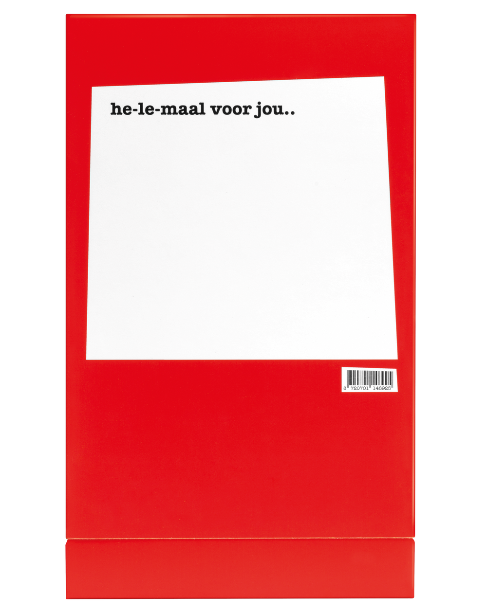 Achterkant van de verpakking van Tony's Chocolonely proeverijtje Liefde