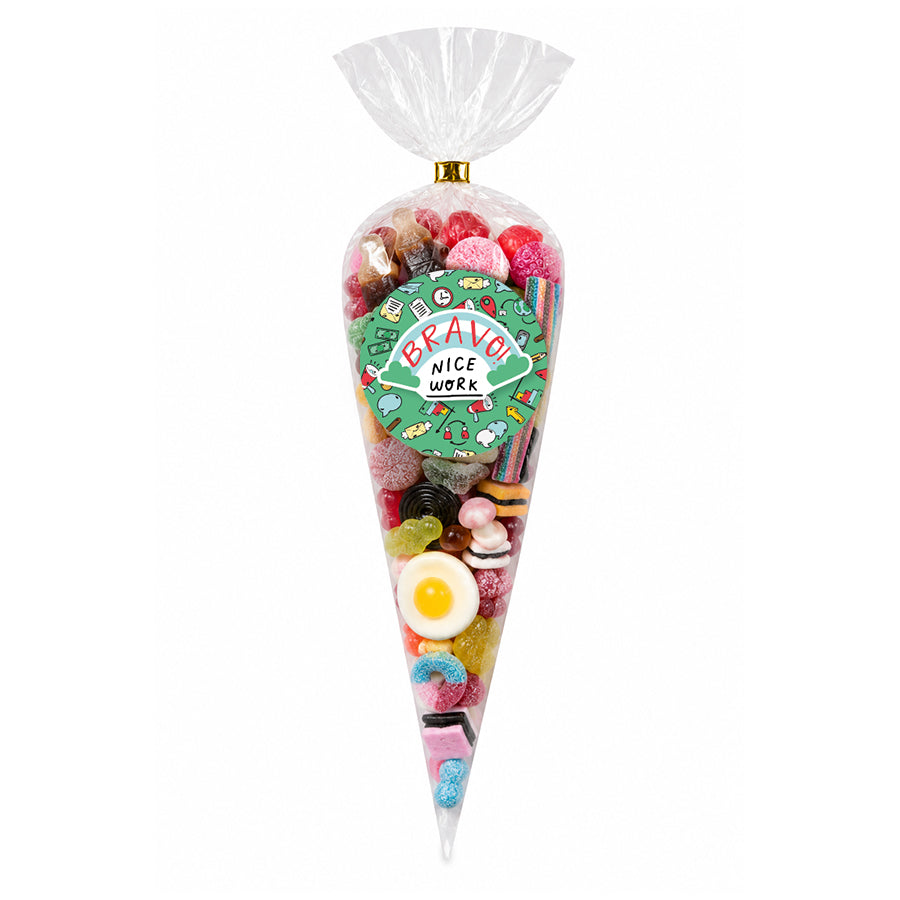Puntzak snoepmix "Bravo, nice work" (175 of 325 gram)