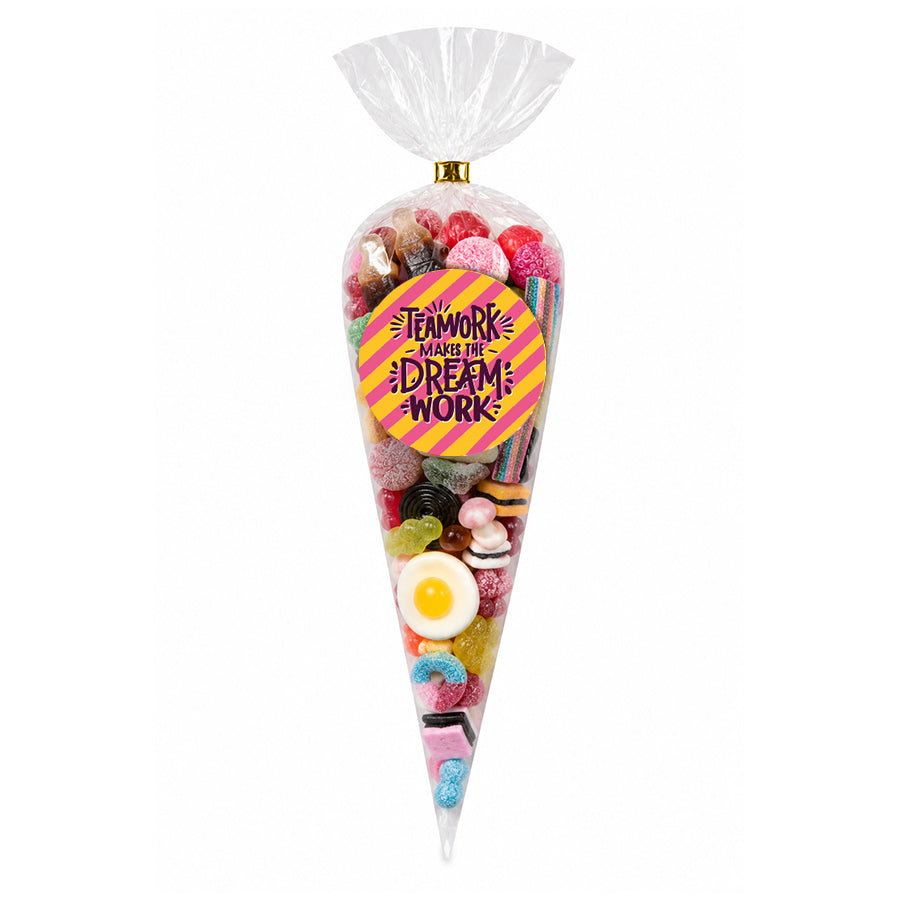 Puntzak snoepmix "Teamwork makes the dreamwork" (175 of 325 gram)