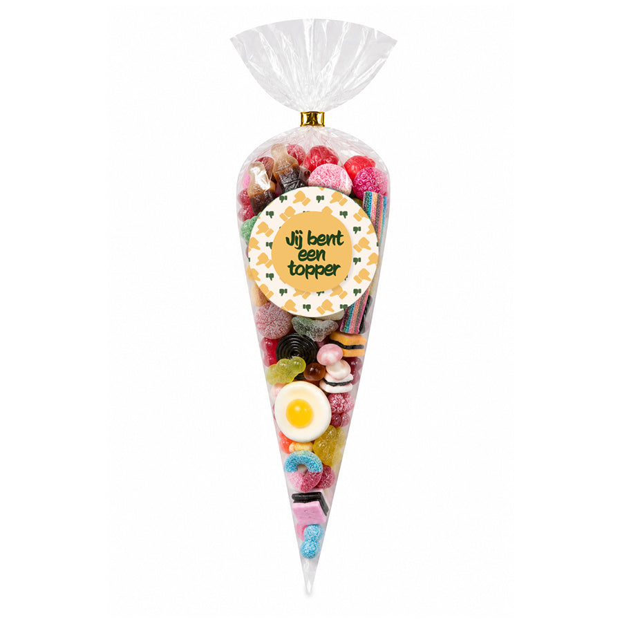 Puntzak snoepmix "Jij bent een topper" (175 of 325 gram)