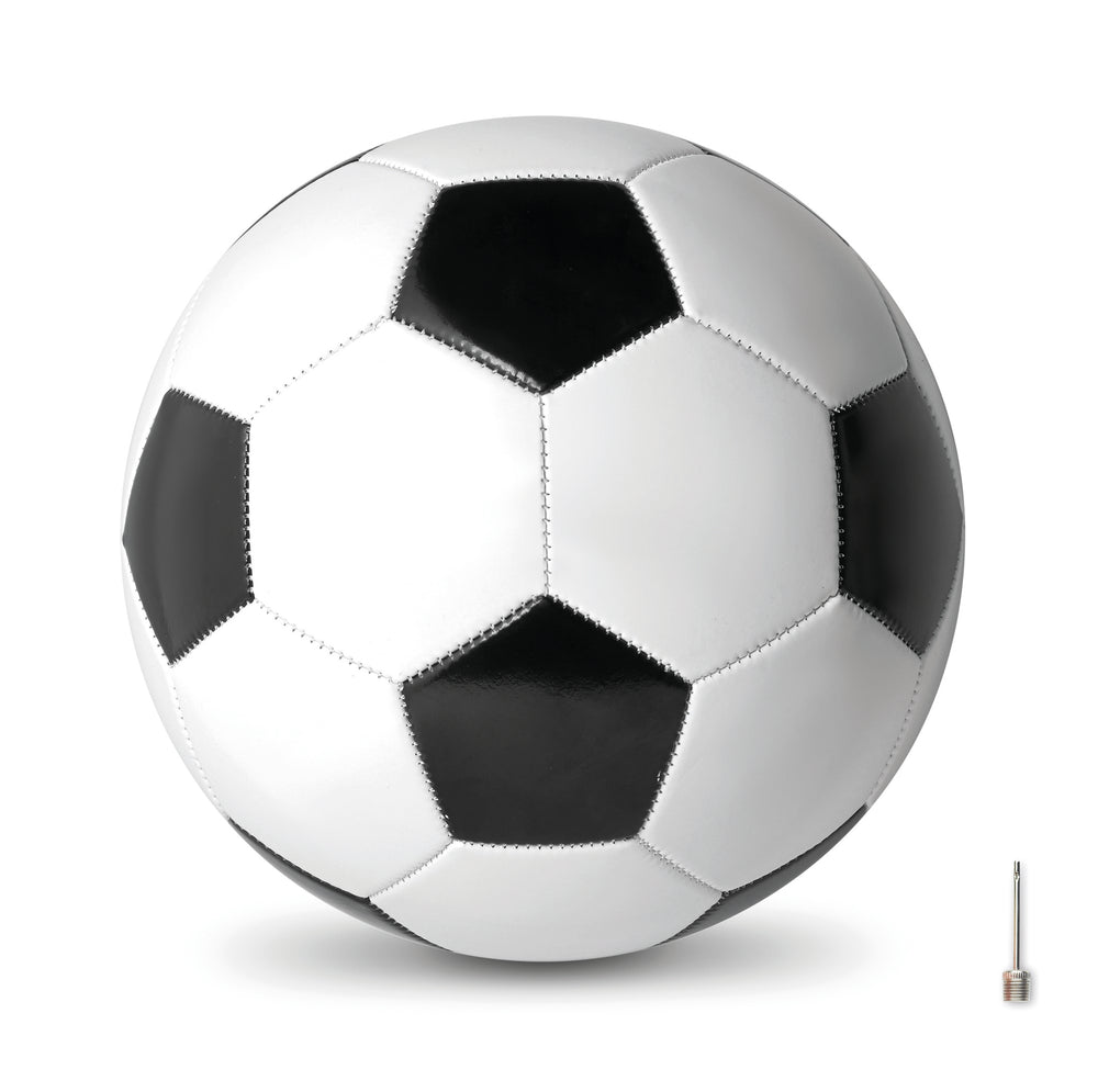 PVC voetbal 21.5 cm Soccer in wit/zwart