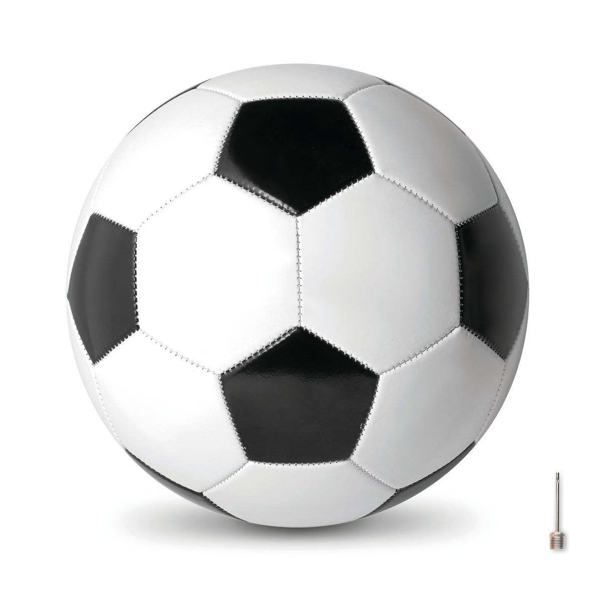 PVC voetbal 21.5 cm Soccer in wit/zwart