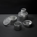 Rond zilver blik met vensterdeksel, foto 1