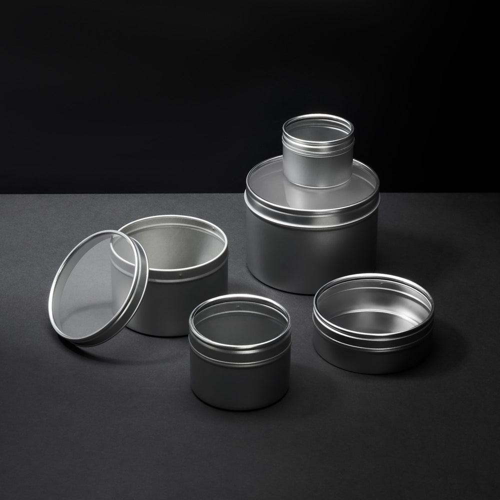 Rond zilver blik met vensterdeksel, foto 1